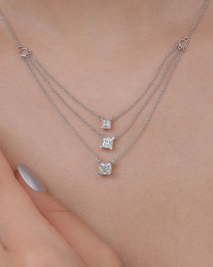 Triple Layer Square Necklace