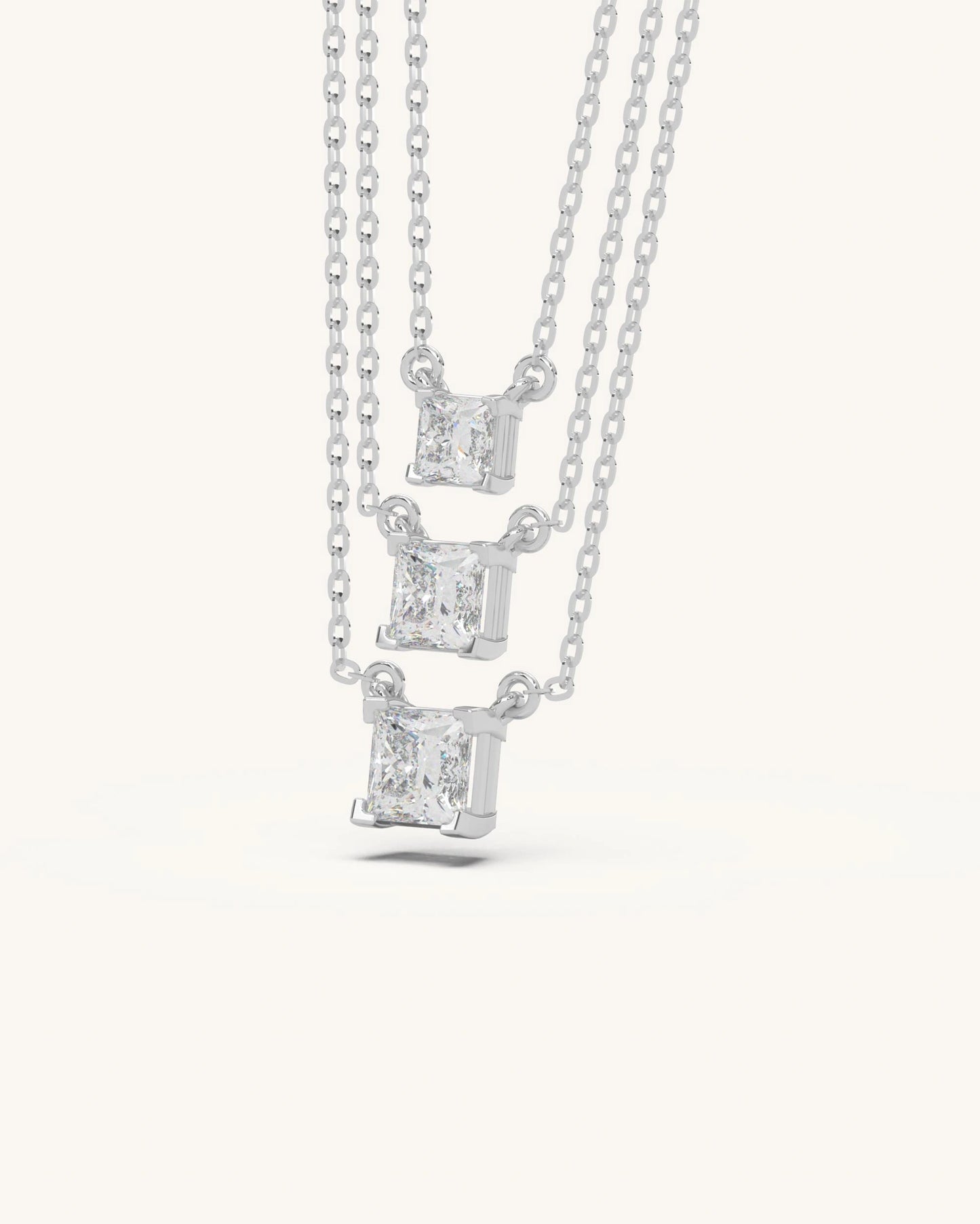 Triple Layer Square Necklace