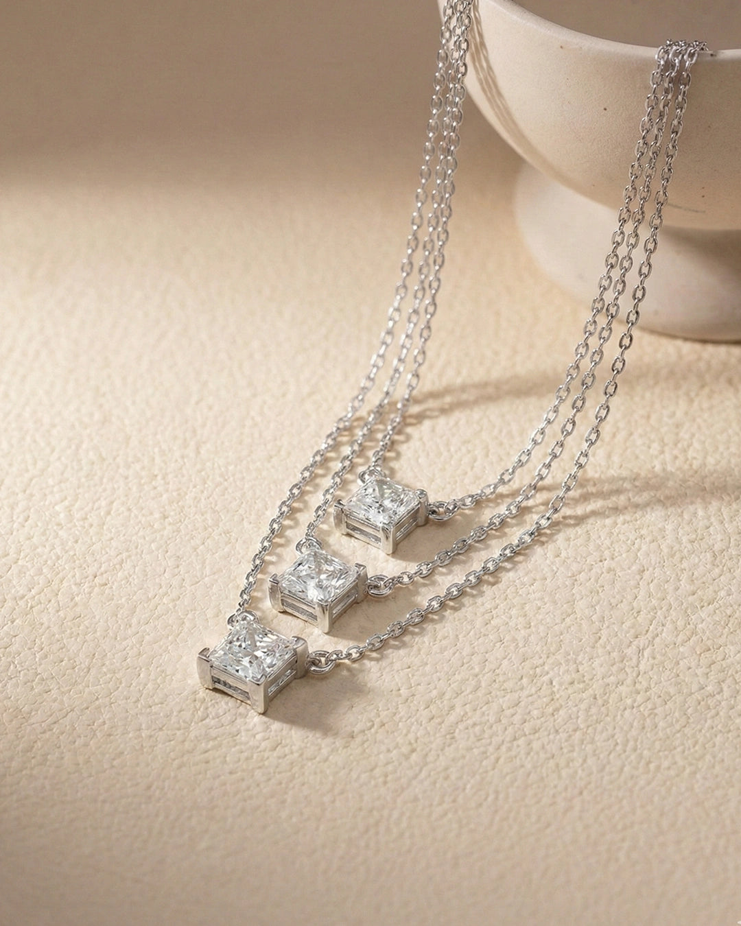 Triple Layer Square Necklace
