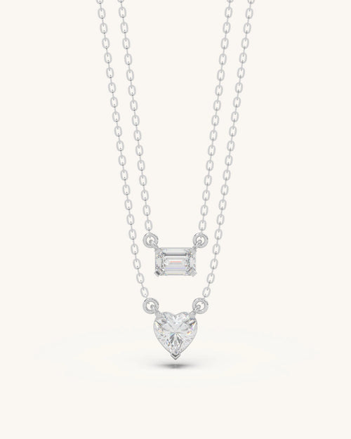 2 layer necklace 925 sterling silver modern layered design