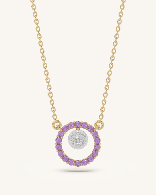 Pink Halo Pendant Necklace