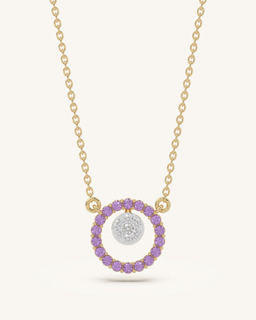 Pink Halo Pendant Necklace
