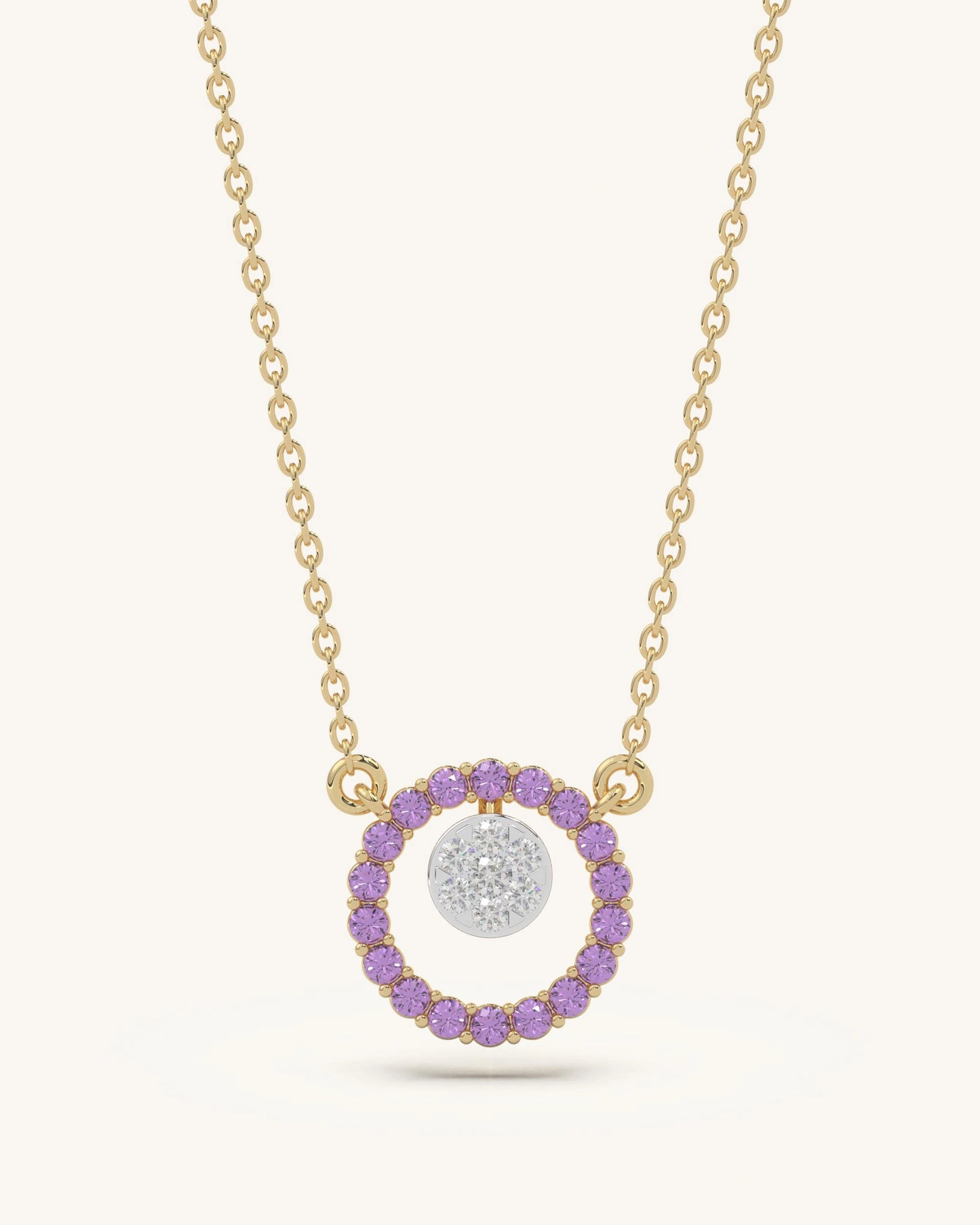 Pink Halo Pendant Necklace