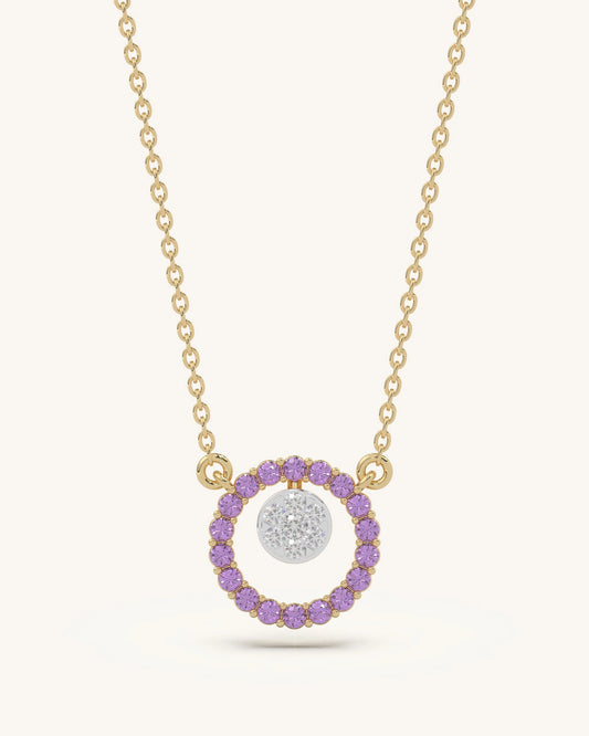Pink Halo Pendant Necklace