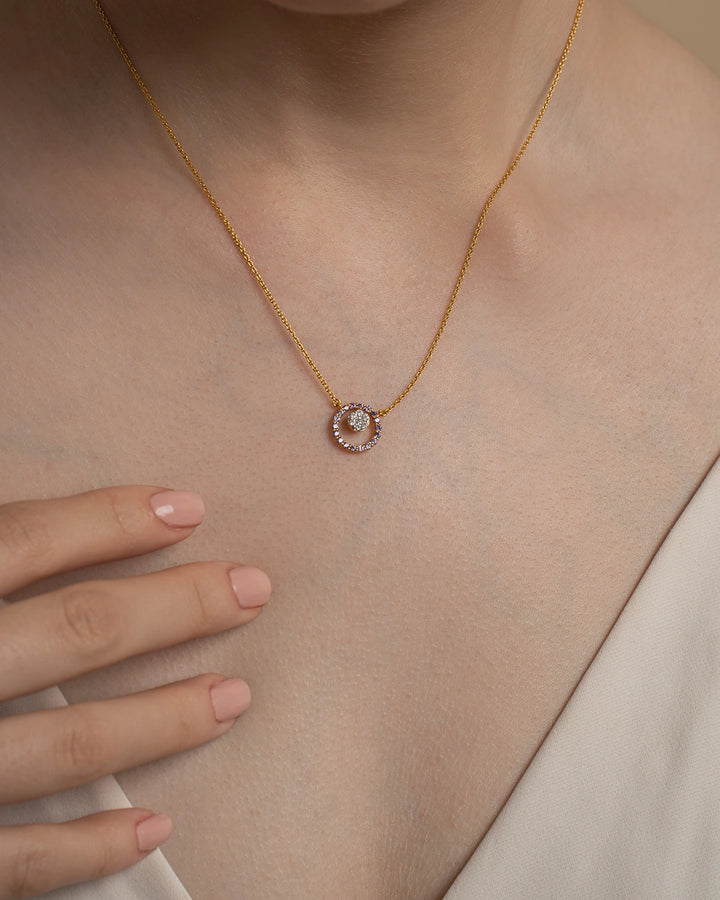 Pink Halo Pendant Necklace