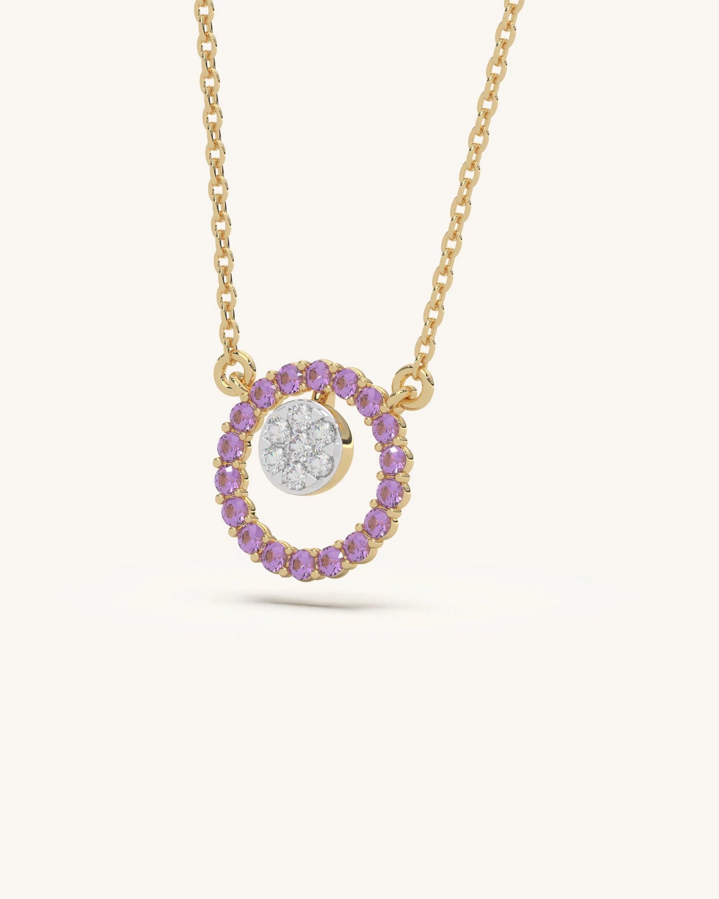 Pink Halo Pendant Necklace