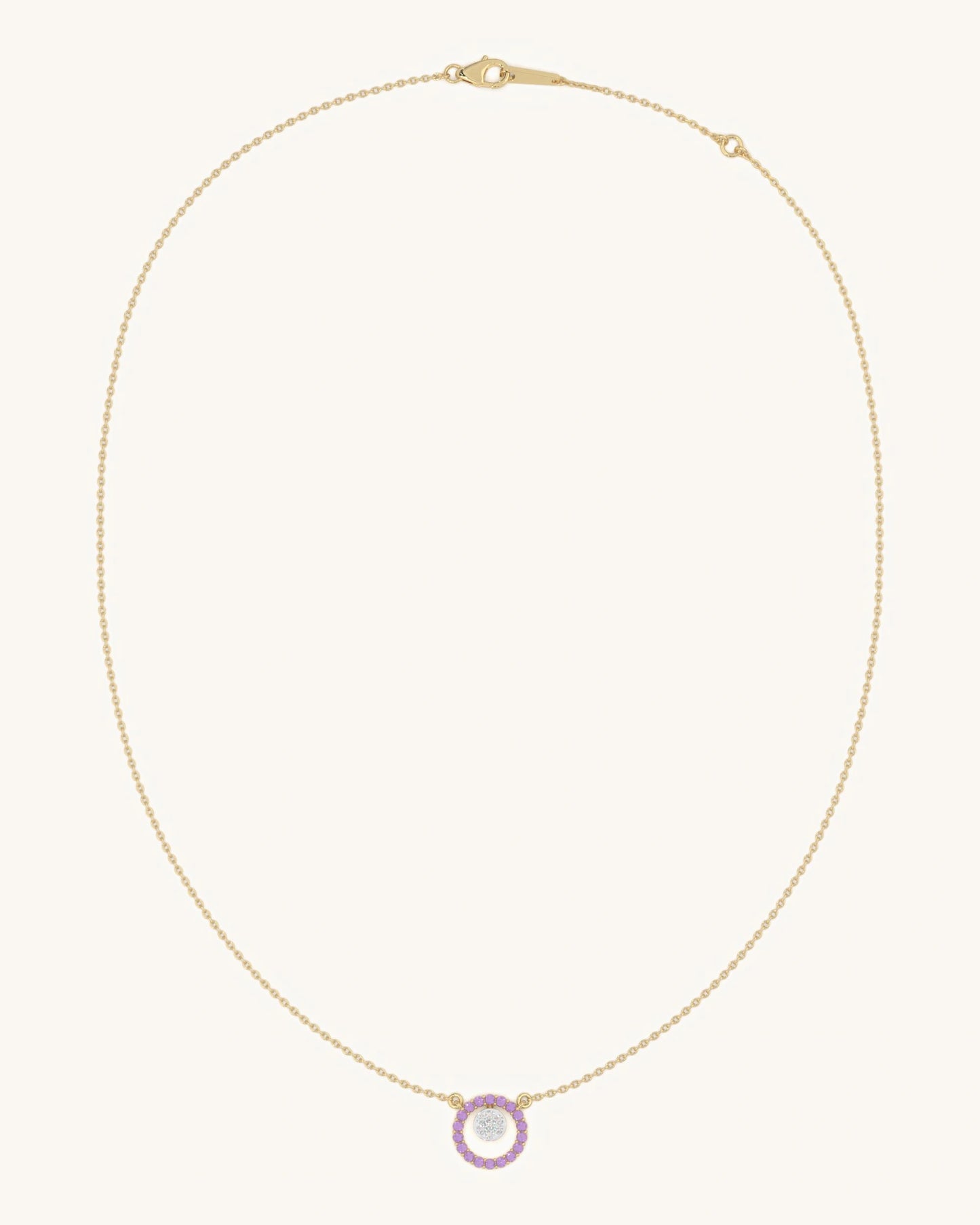 Pink Halo Pendant Necklace