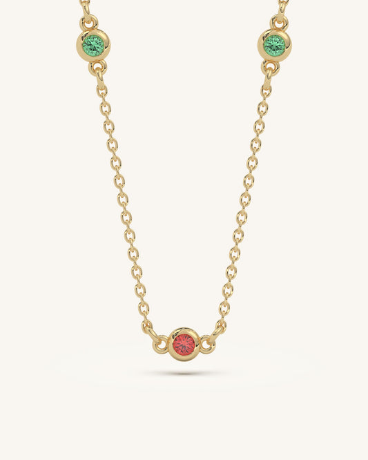 Red Green Stone Necklace