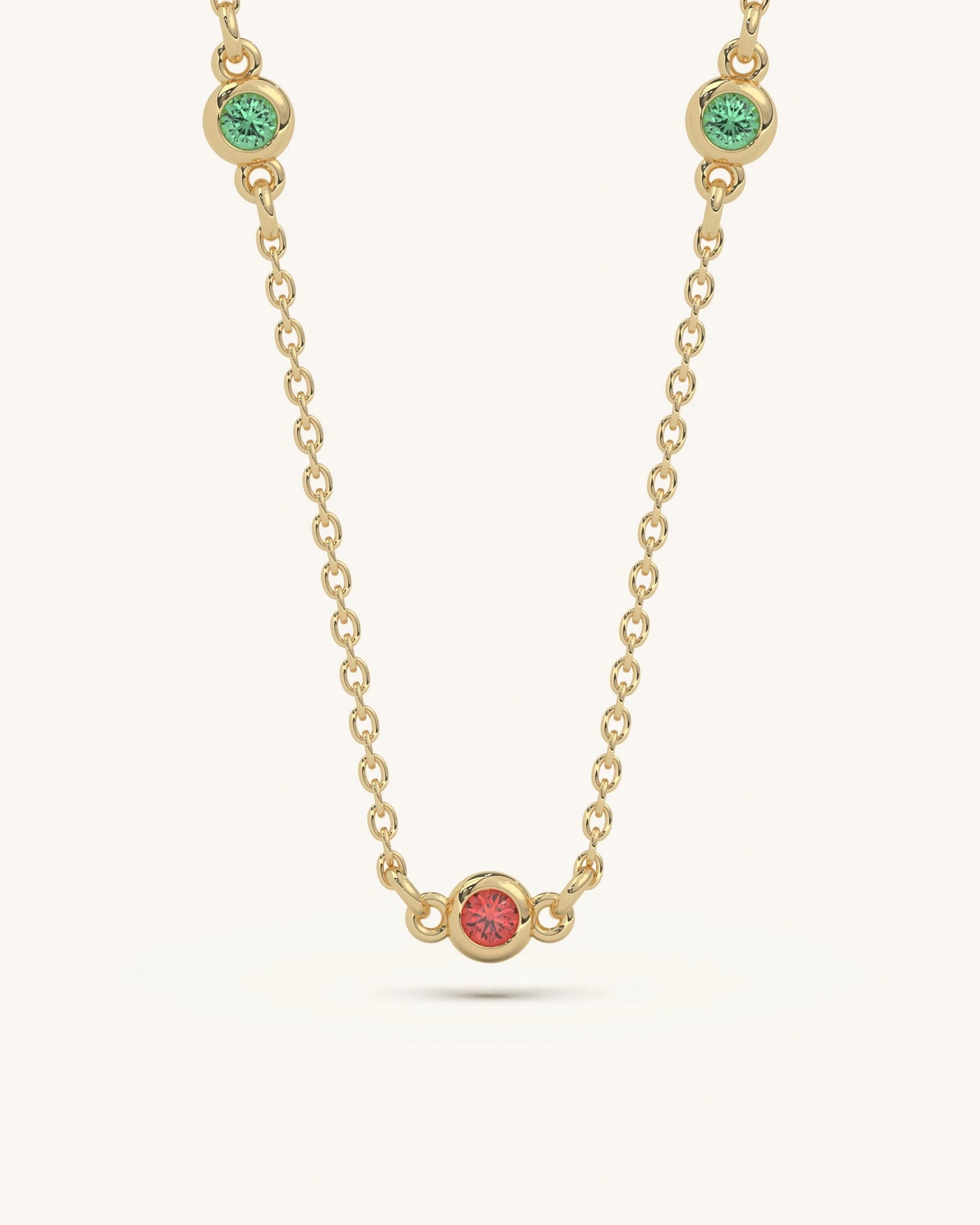Red Green Stone Necklace