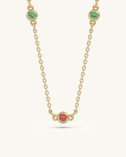 Red Green Stone Necklace