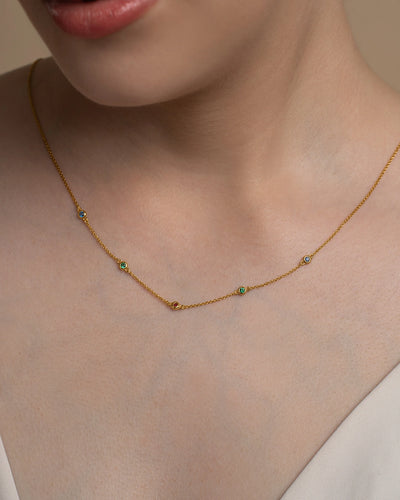 Red Green Stone Necklace