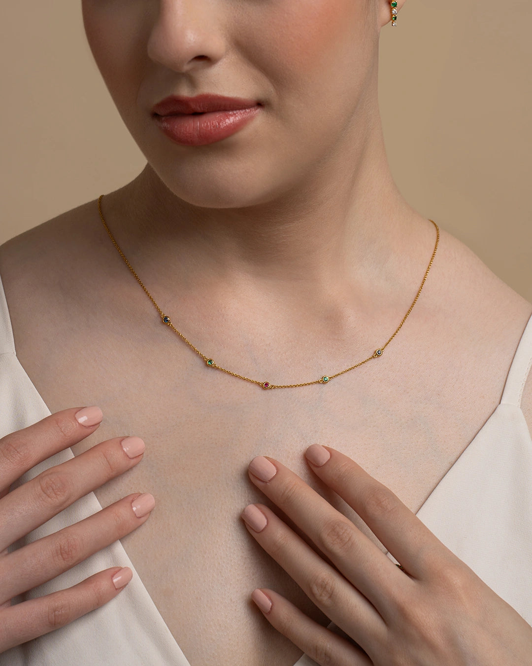 Red Green Stone Necklace