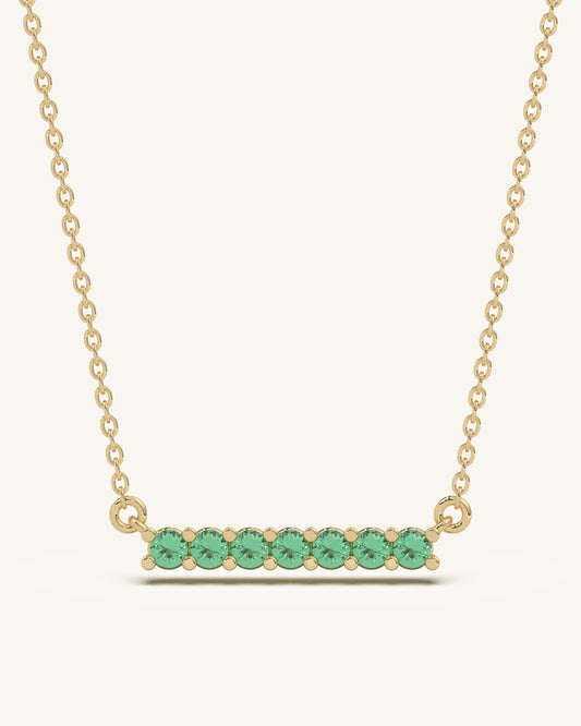 Green Bar Pendant Necklace