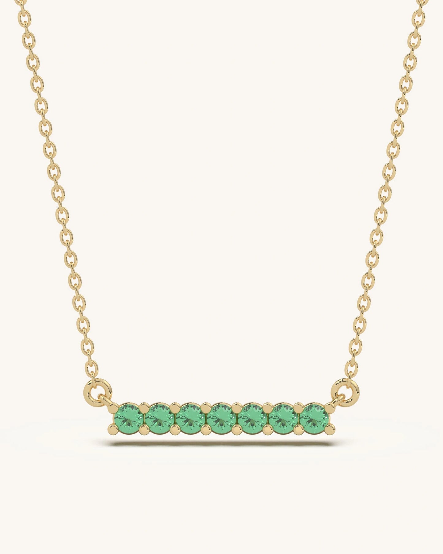 Green Bar Pendant Necklace