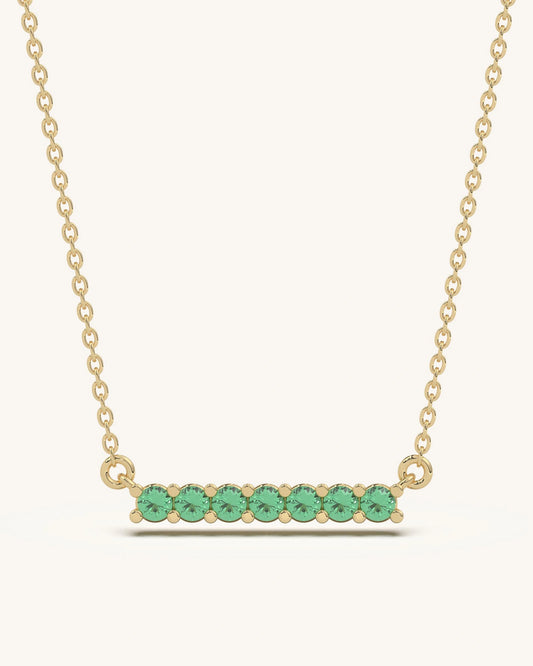 Green Bar Pendant Necklace
