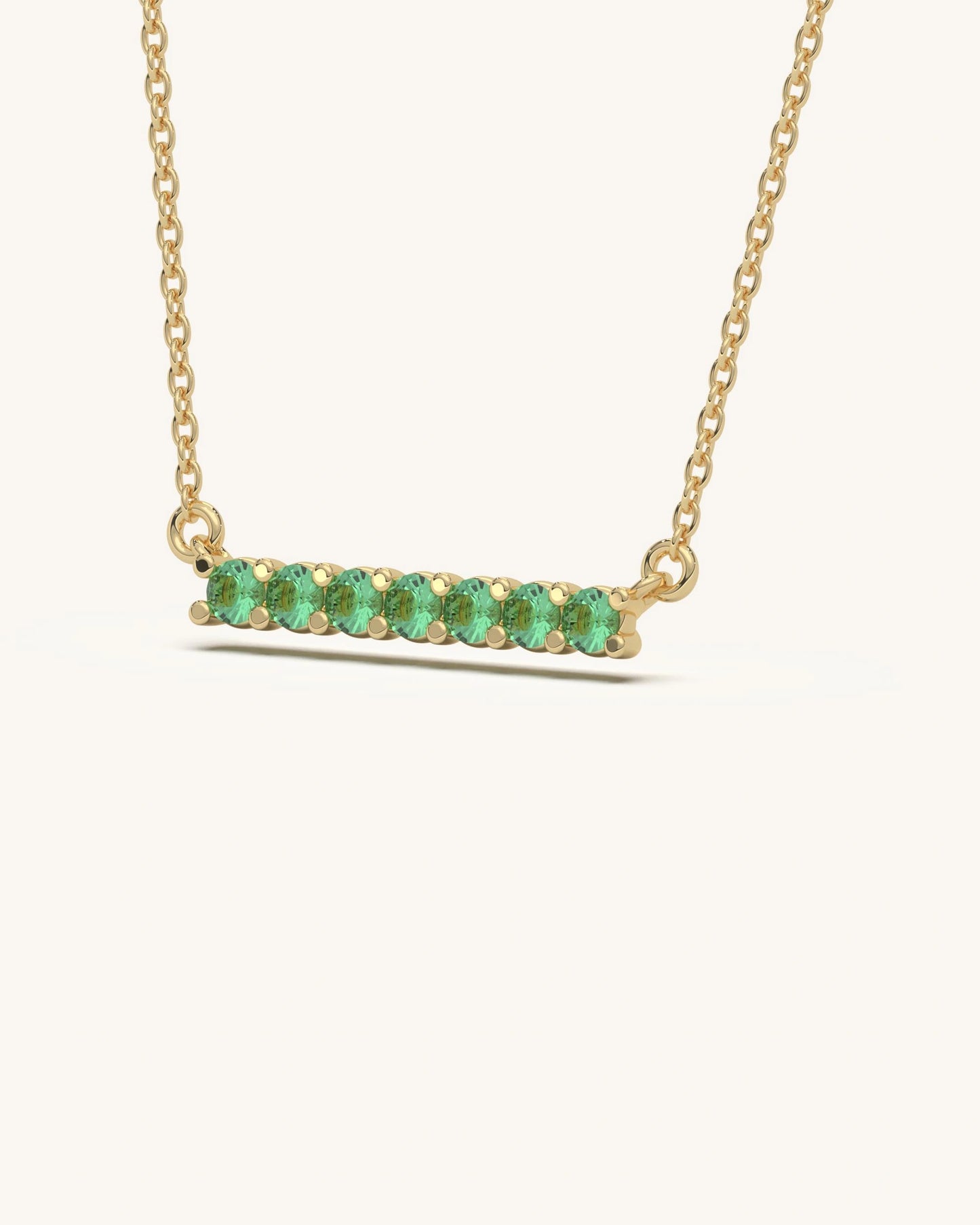 Green Bar Pendant Necklace