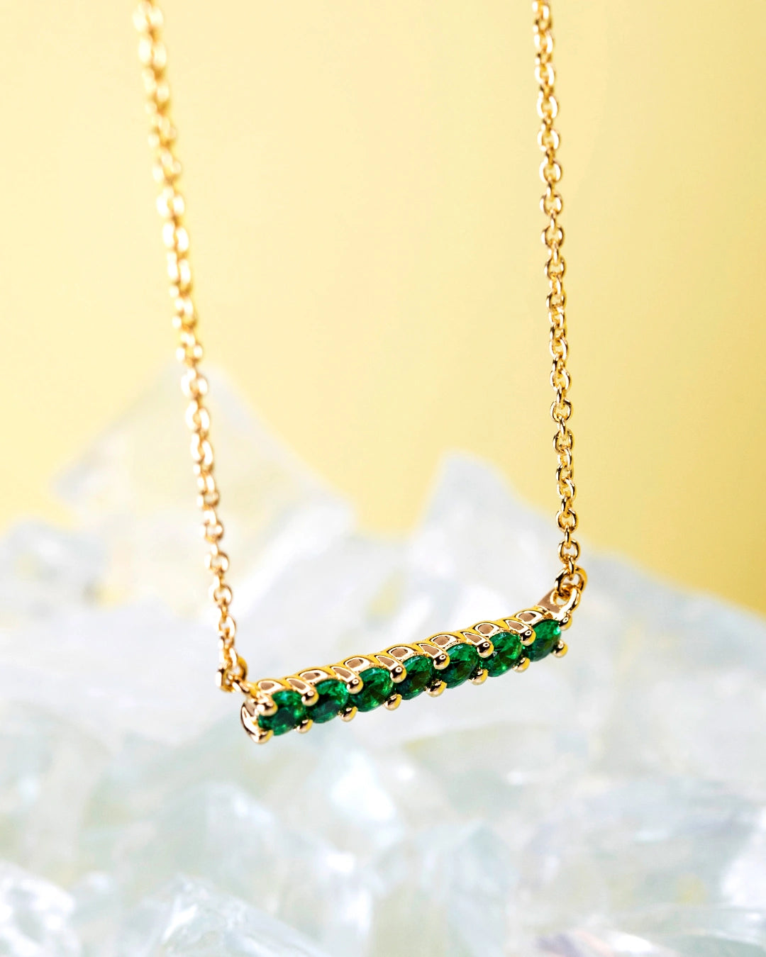 Green Bar Pendant Necklace
