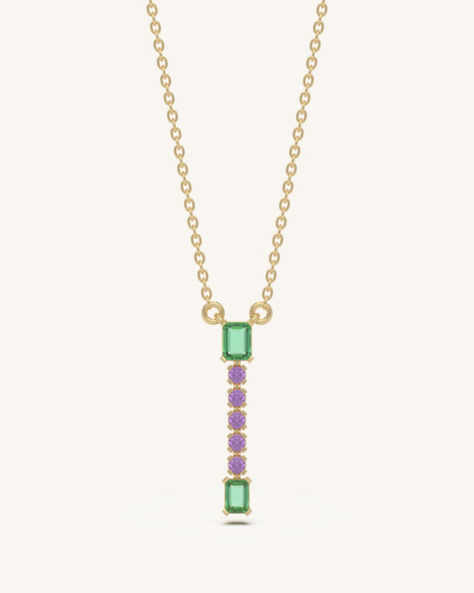 Vertical Gem Drop Necklace