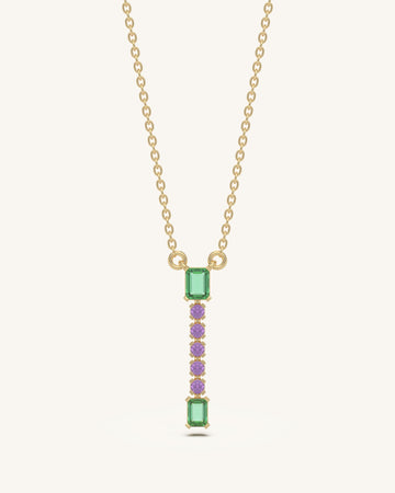 Vertical Gem Drop Necklace