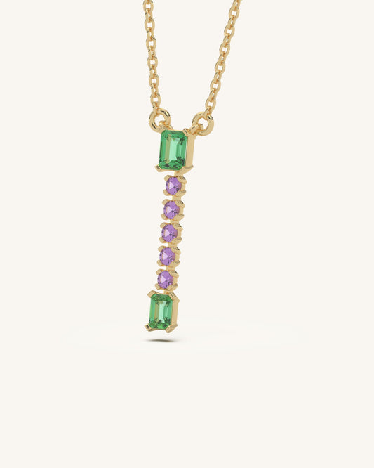 Vertical Gem Drop Necklace