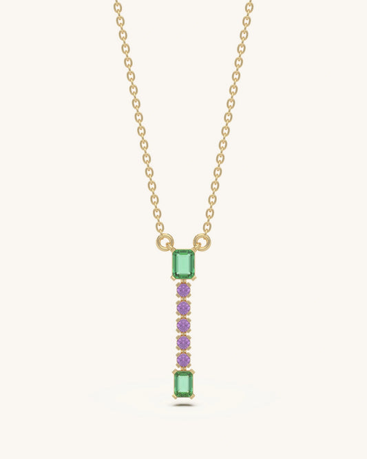 Vertical Gem Drop Necklace
