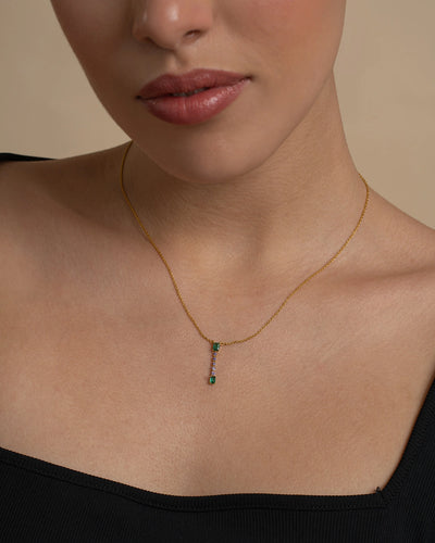 Vertical Gem Drop Necklace