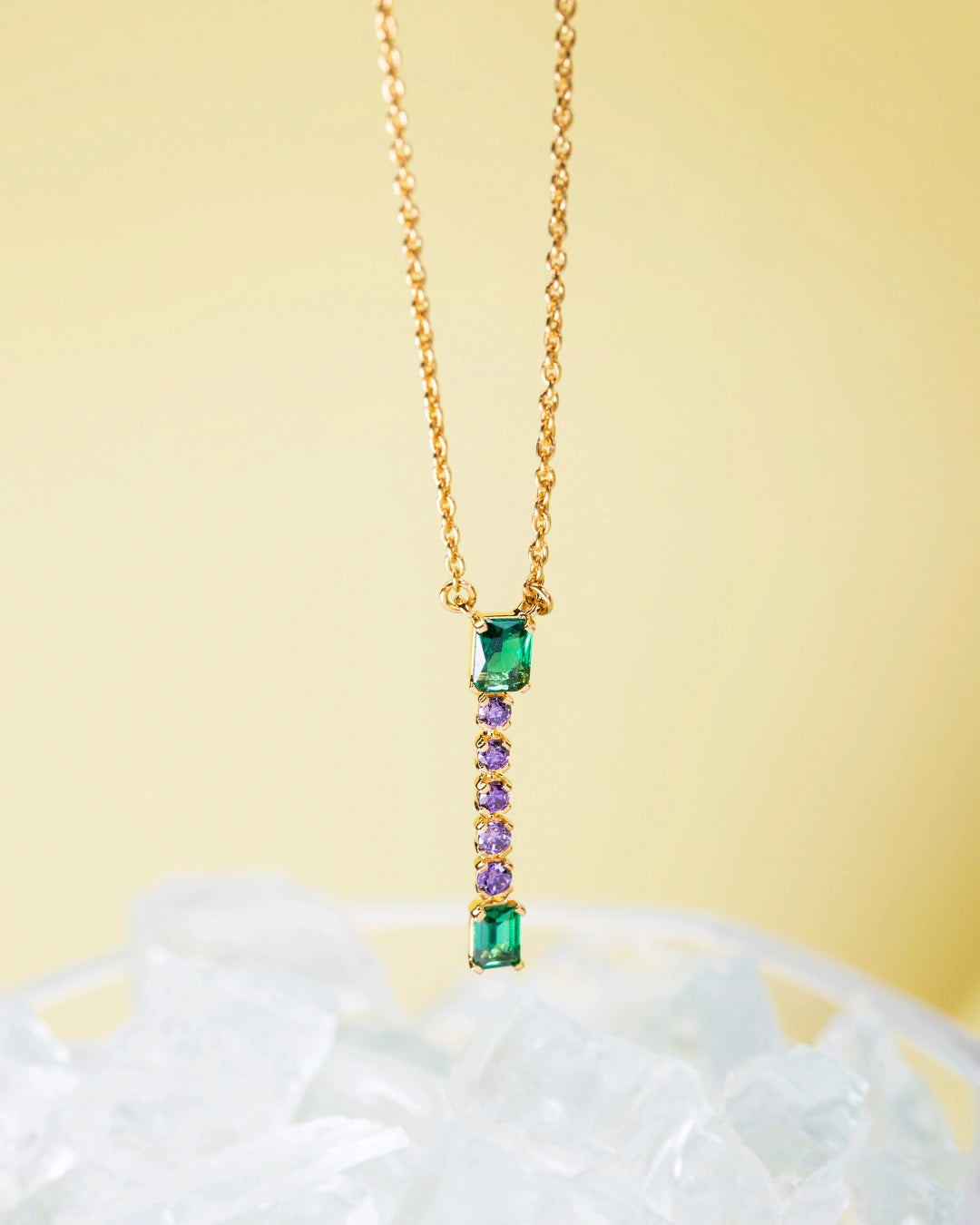 Vertical Gem Drop Necklace