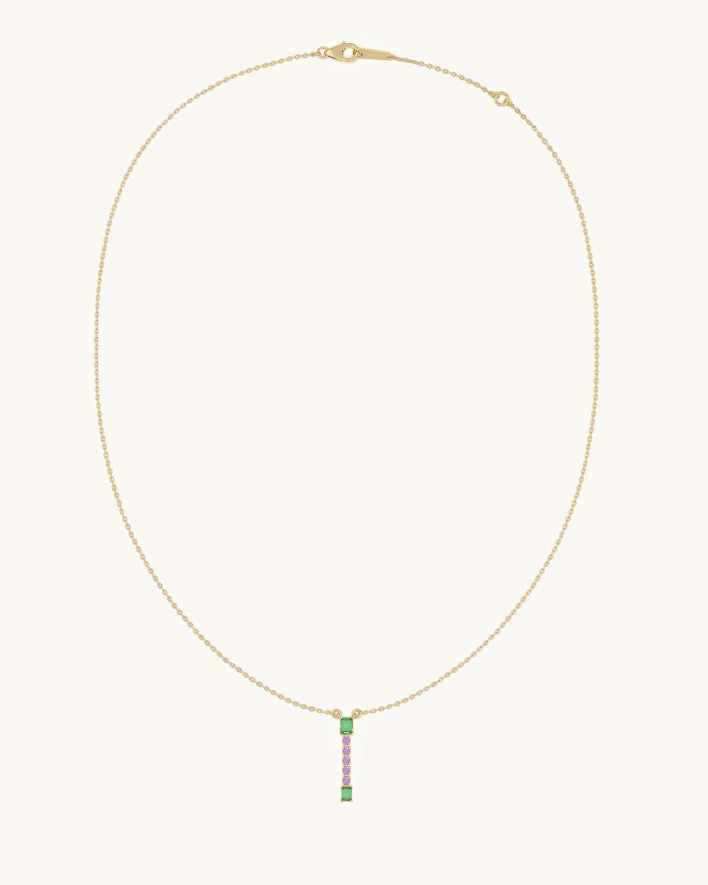 Vertical Gem Drop Necklace