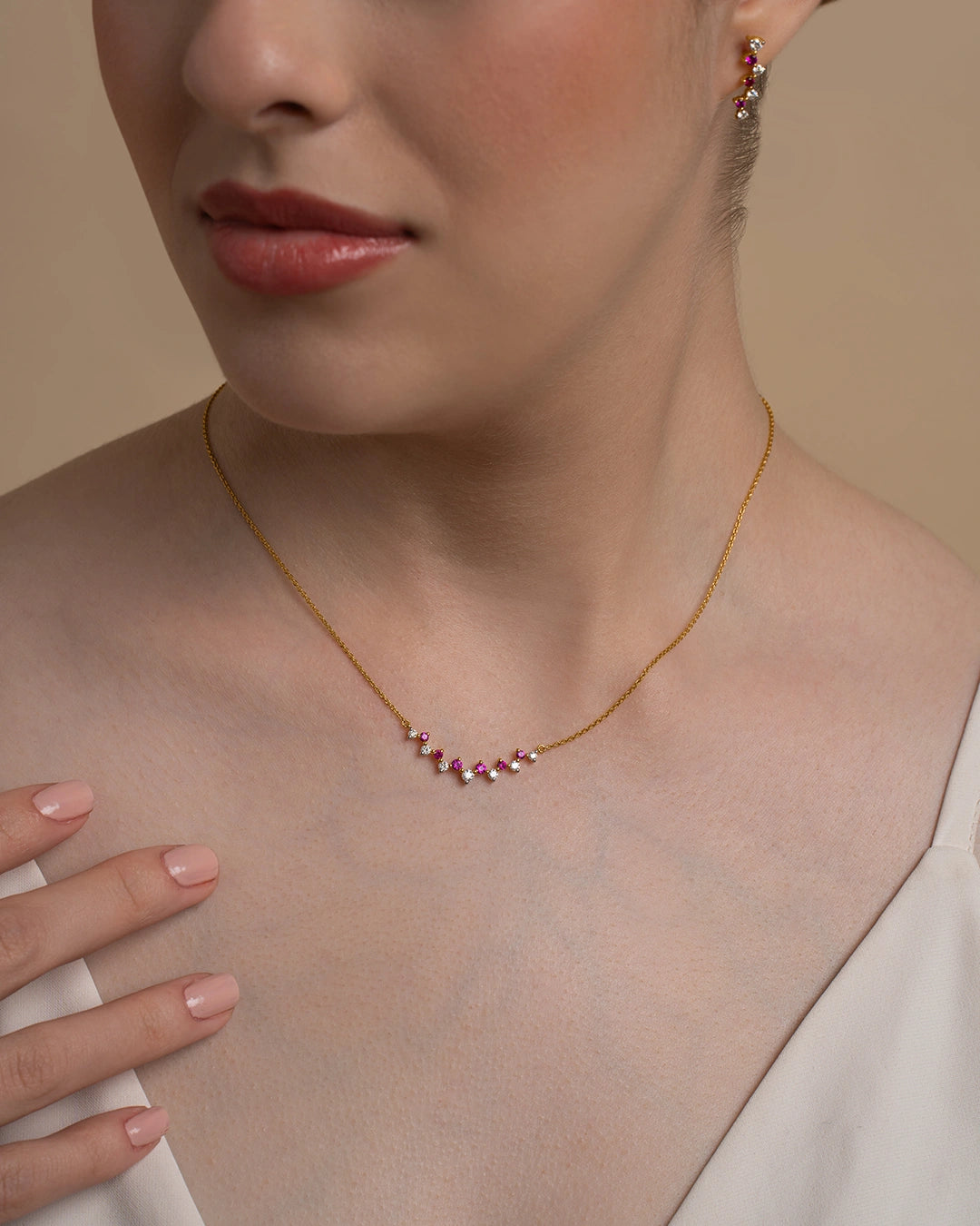 Red White Festive Necklace