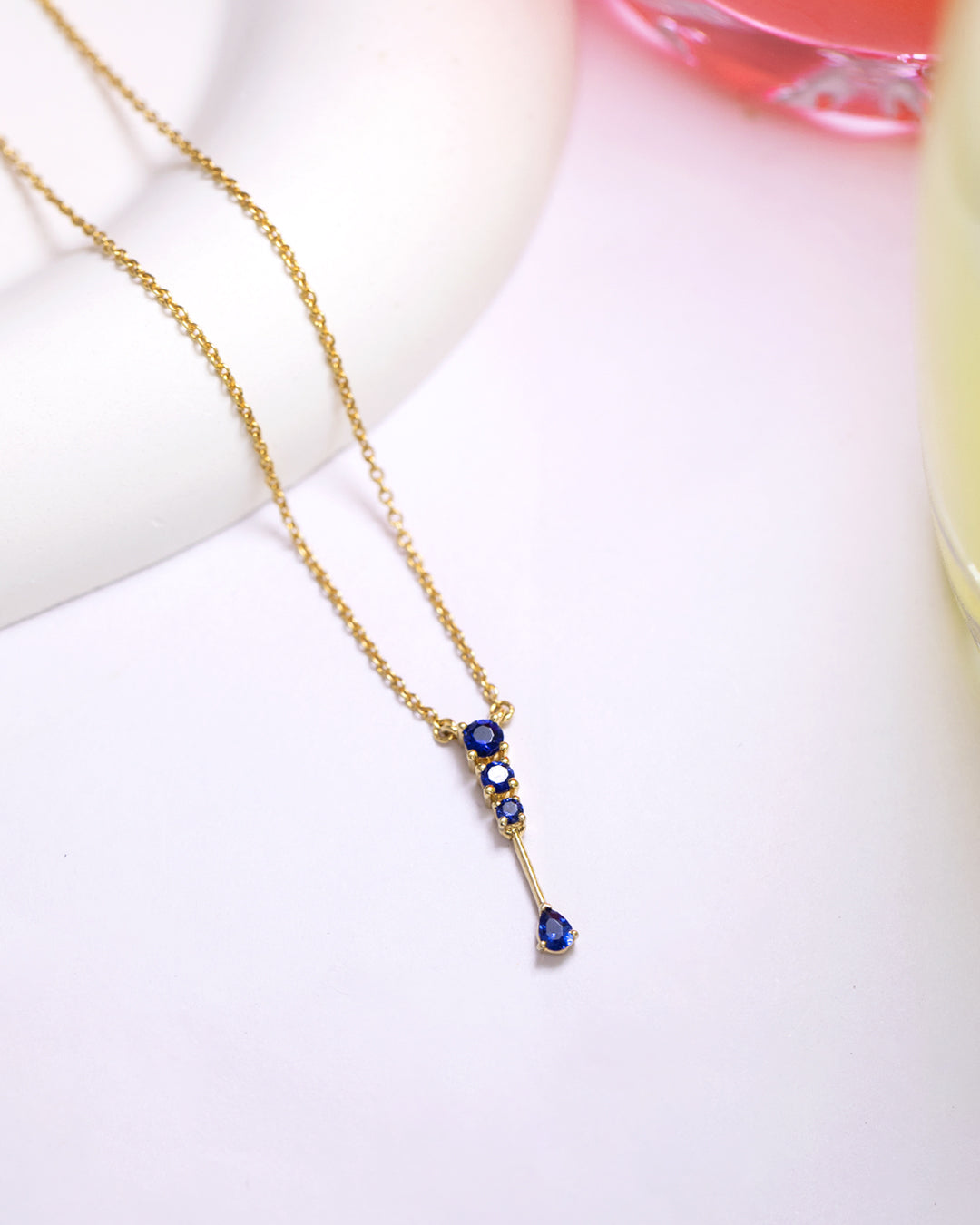 Blue Drop Pendant Necklace