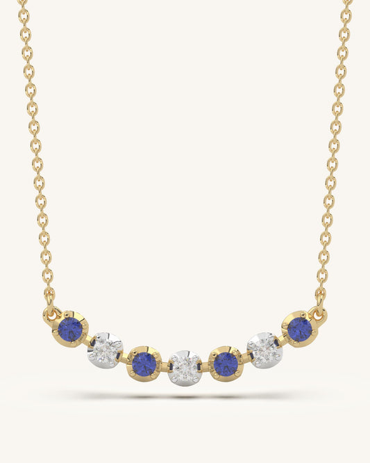Blue White Stone Necklace