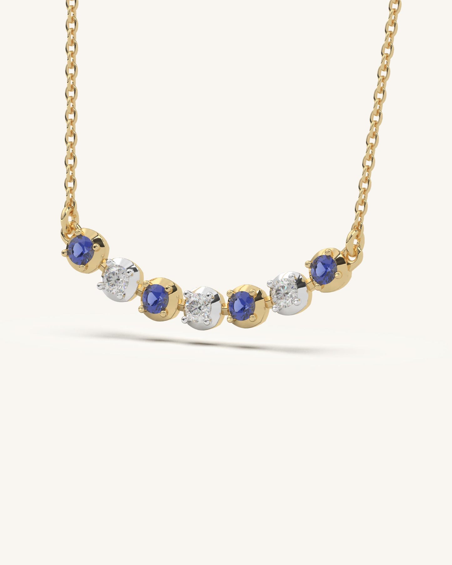 Blue White Stone Necklace
