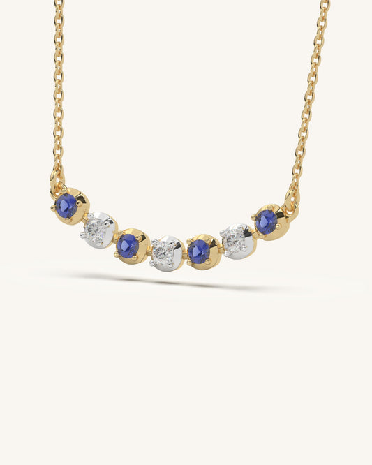 Blue White Stone Necklace