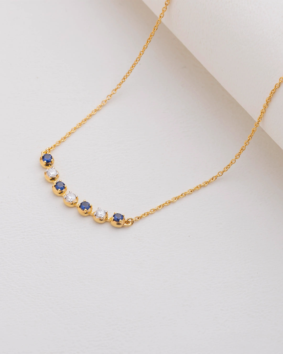 Blue White Stone Necklace