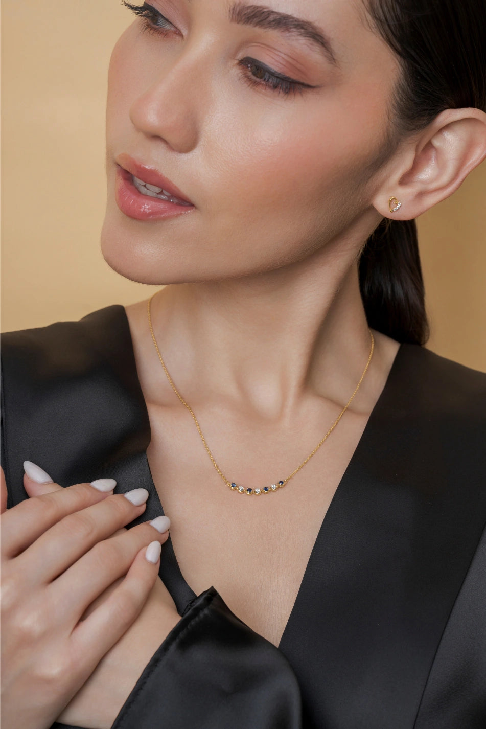 Blue White Stone Necklace