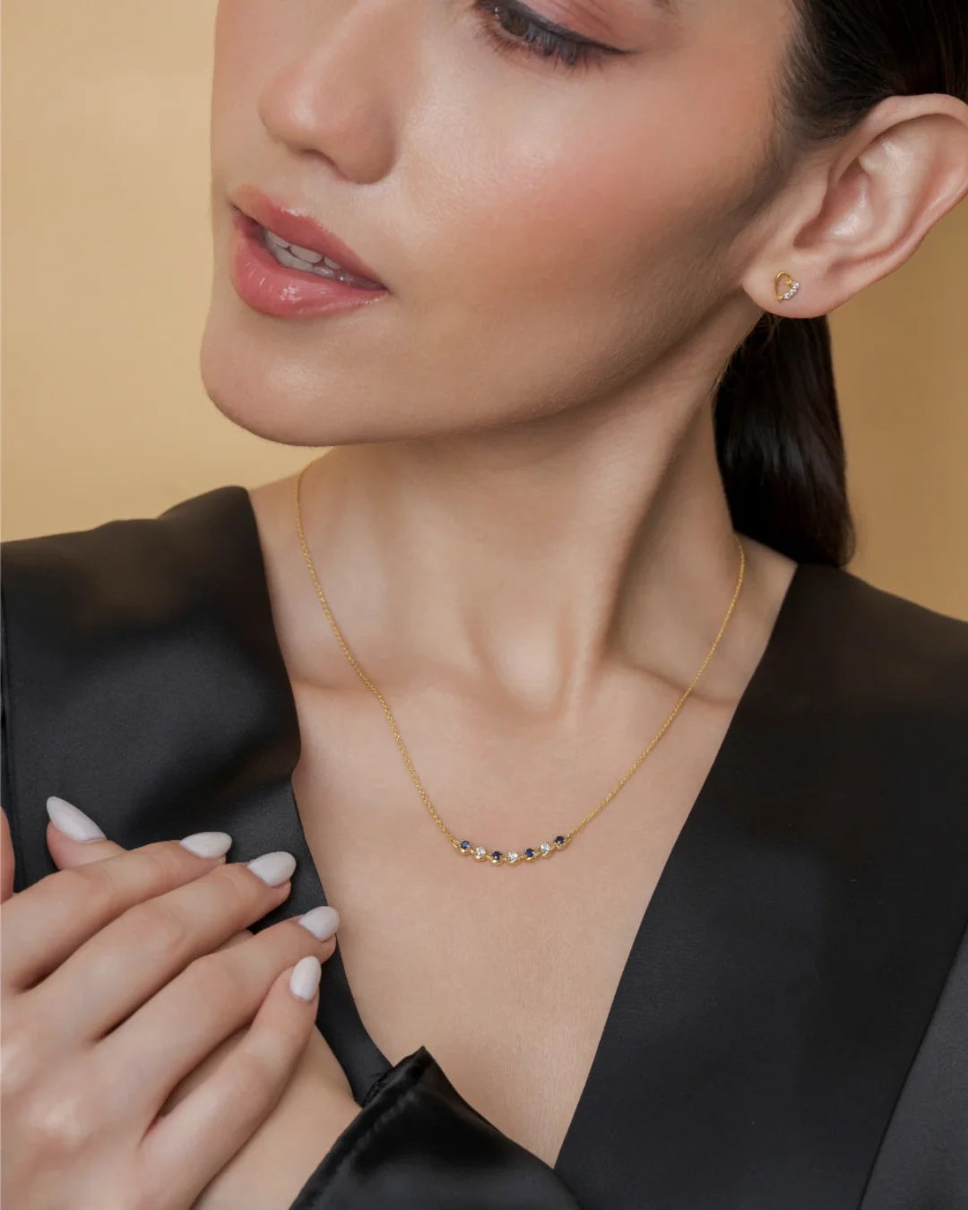 Blue White Stone Necklace