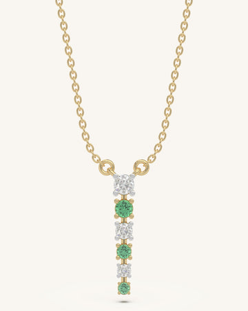 Green White Drop Necklace