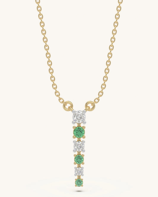 Green White Drop Necklace