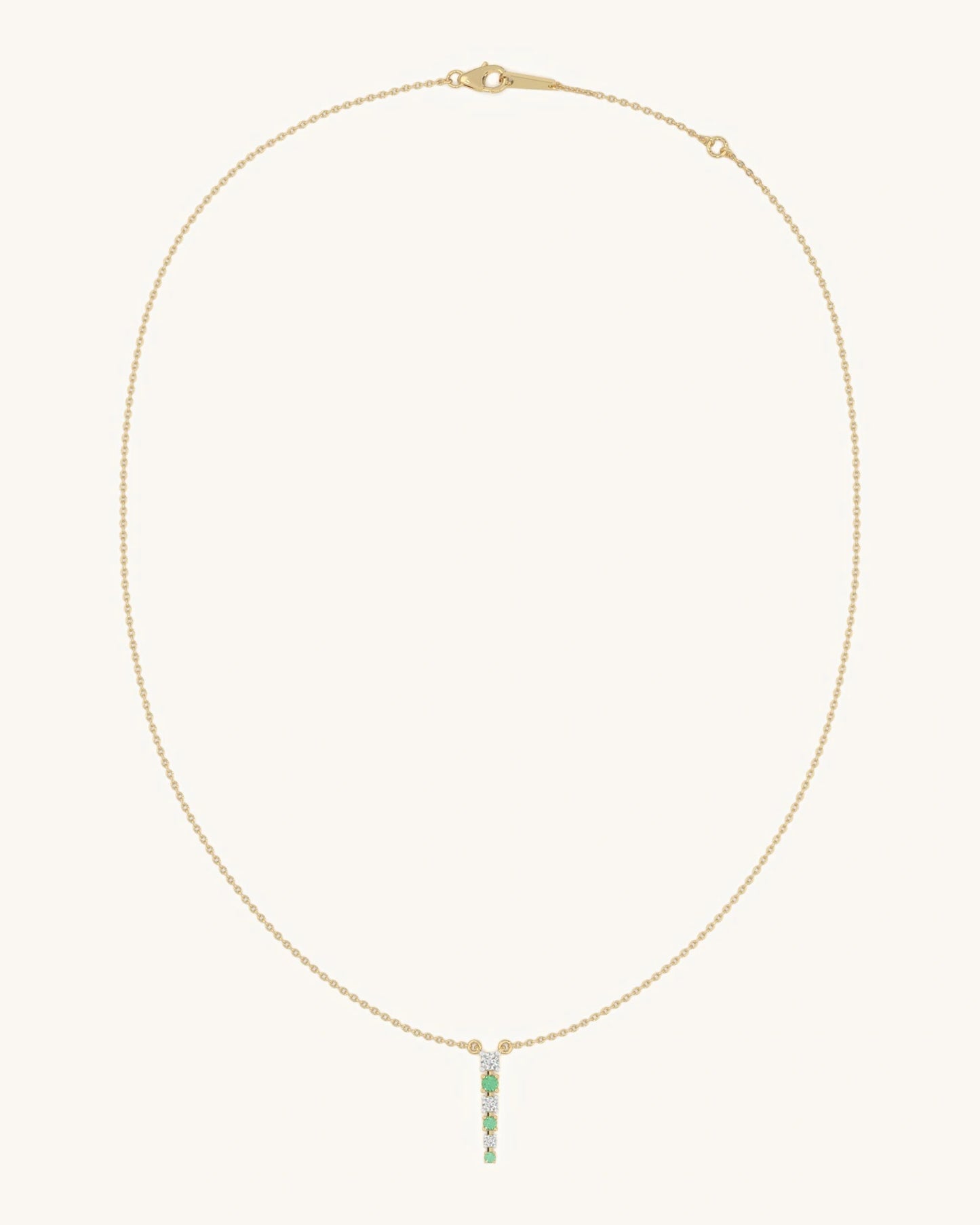 Green White Drop Necklace