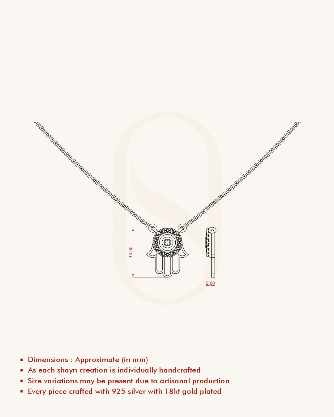 Hamsa Eye Pendant