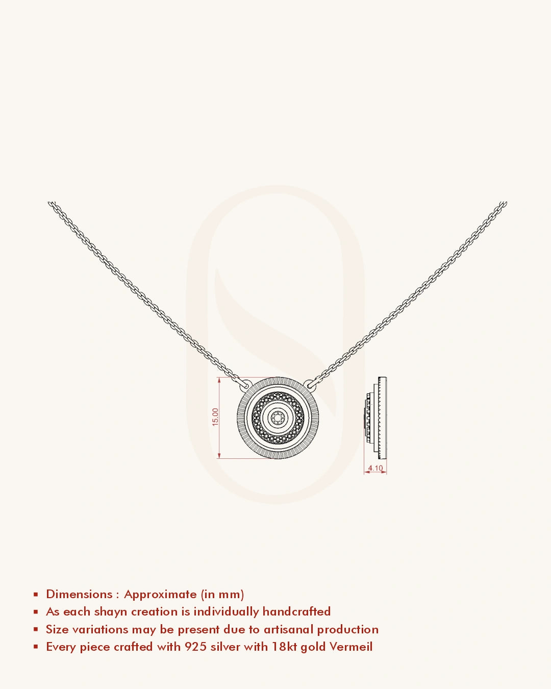 Radiant Round Evil Eye Pendant Necklace