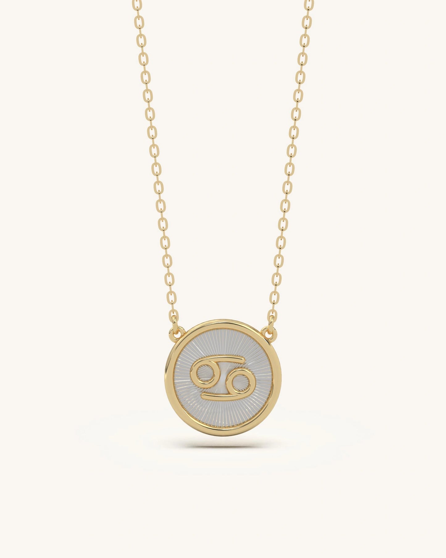 Latest gold necklace designs 925 silver 18KT gold vermeil Cancer zodiac pendant