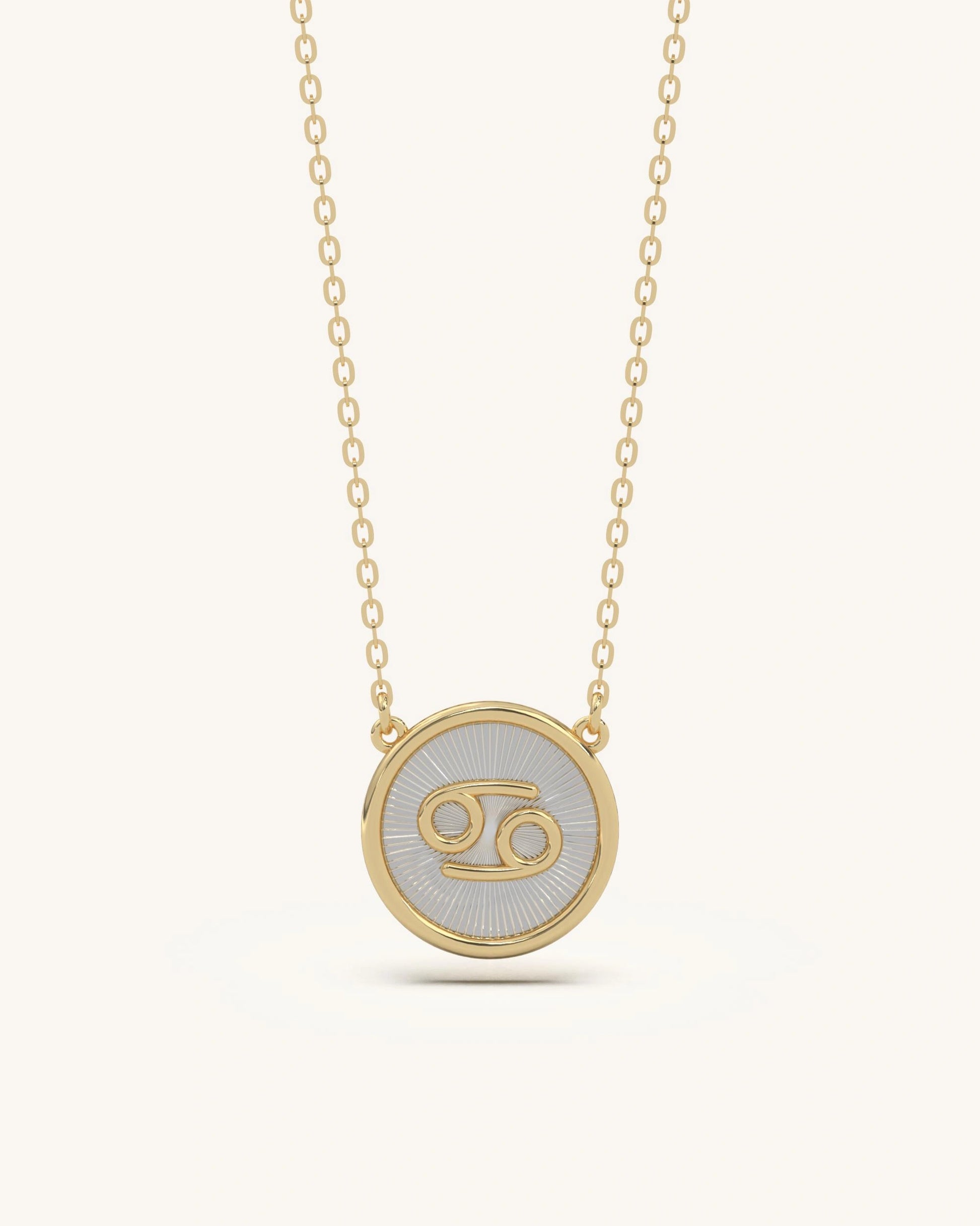 Latest gold necklace designs 925 silver 18KT gold vermeil Cancer zodiac pendant
