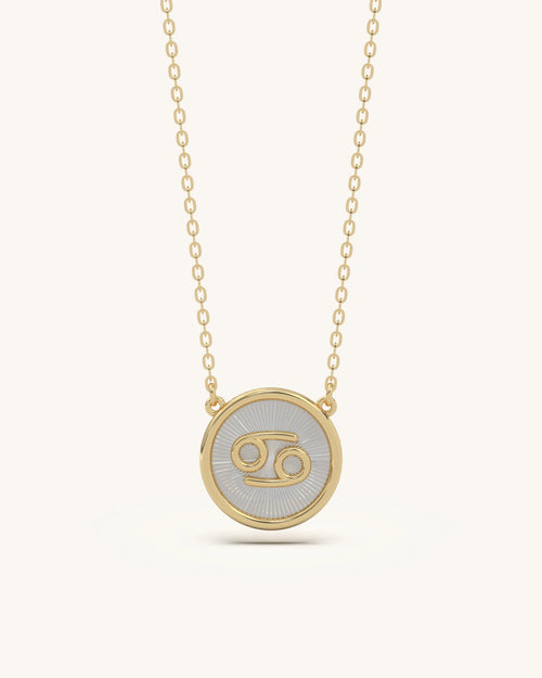 Latest gold necklace designs 925 silver 18KT gold vermeil Cancer zodiac pendant