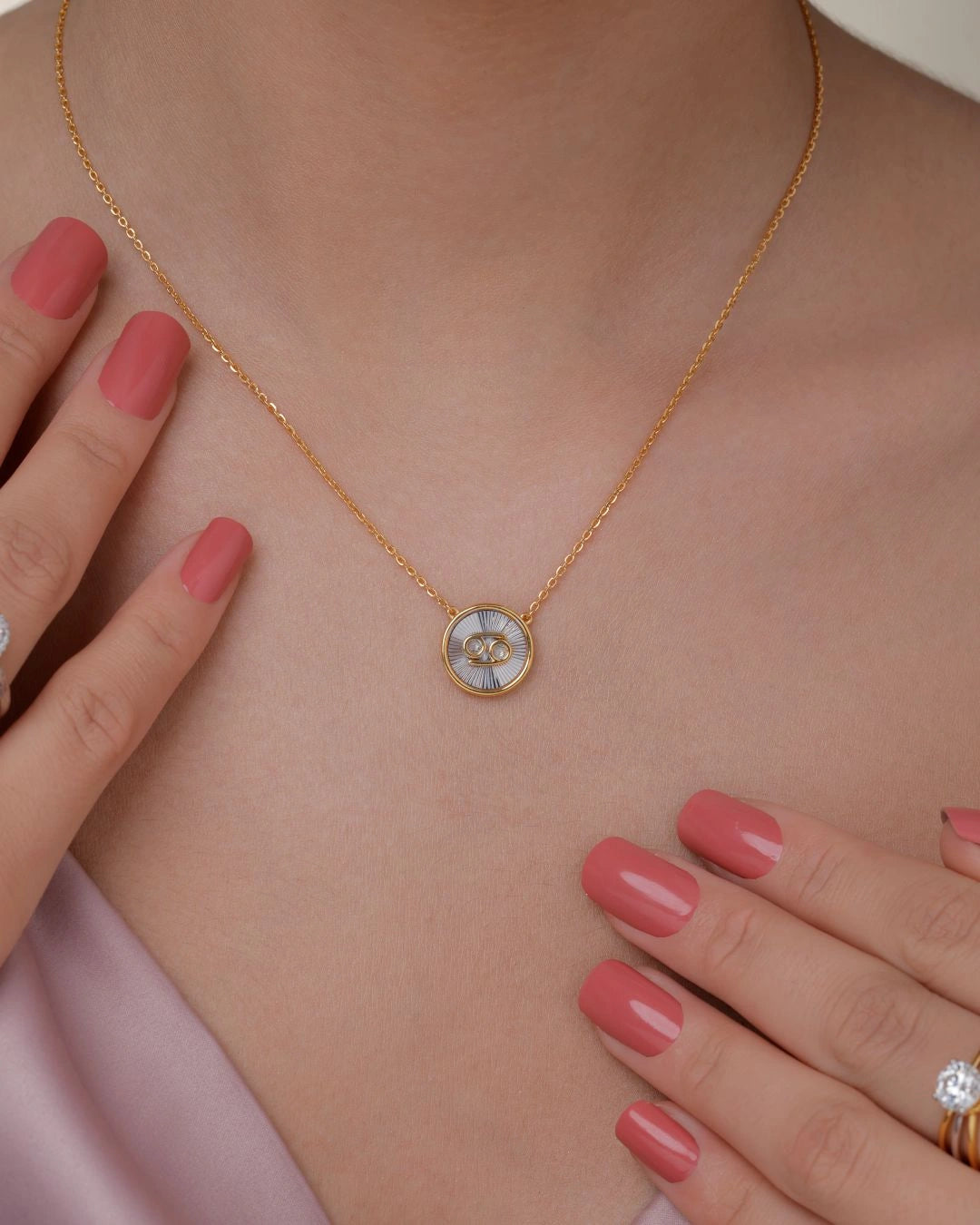 Cancer Gold Necklace