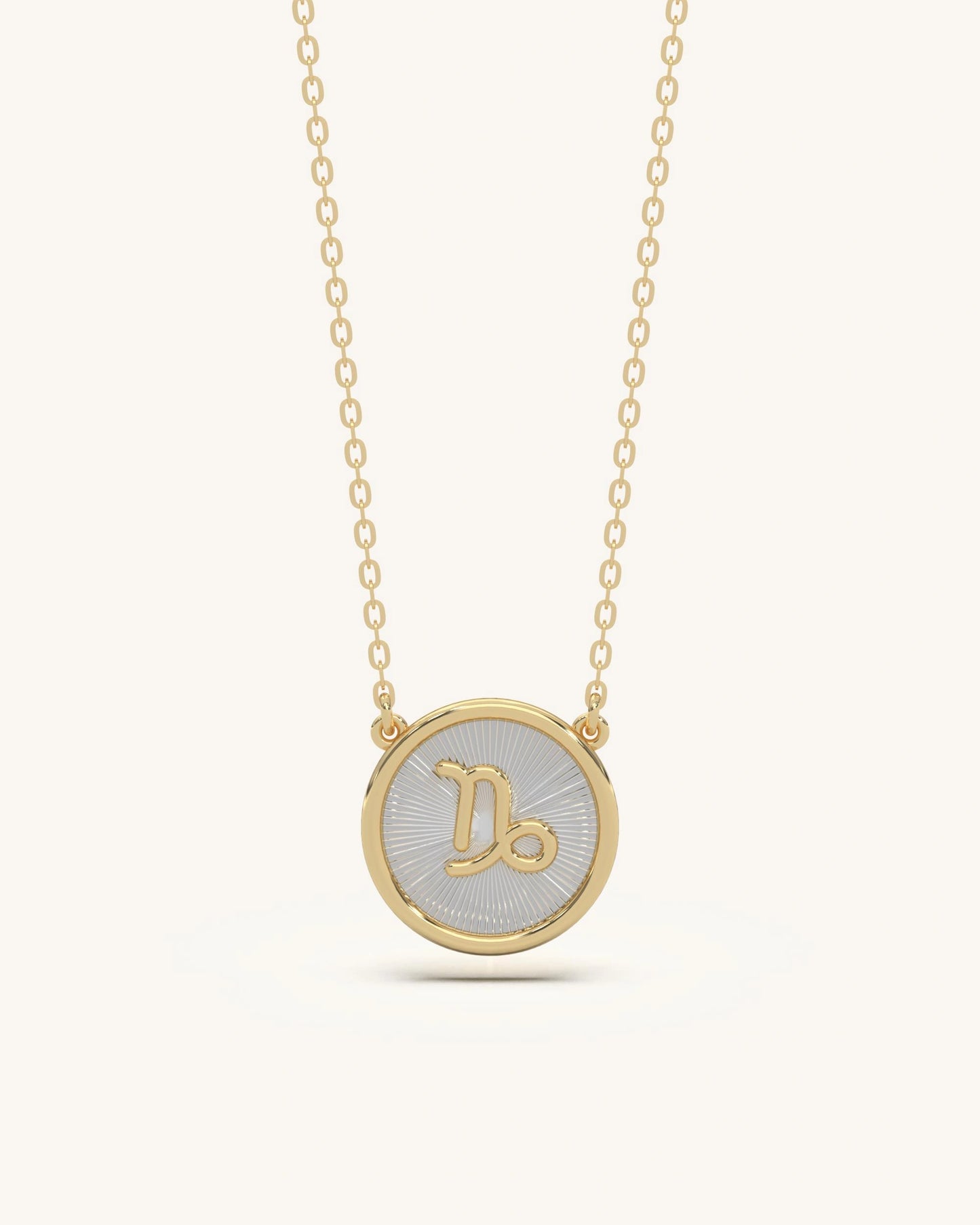 Long pendant necklace 925 sterling silver 18KT gold vermeil Capricorn design