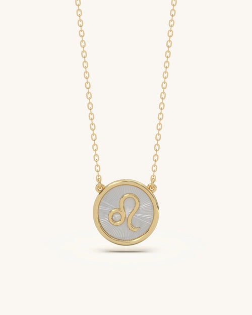 Girl pendant necklace 925 sterling silver 18KT gold vermeil zodiac design