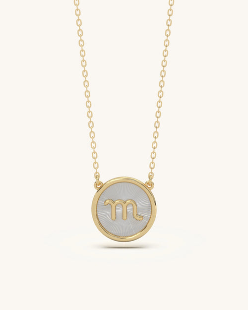 Girl pendant necklace 925 sterling silver 18KT gold vermeil Scorpio design