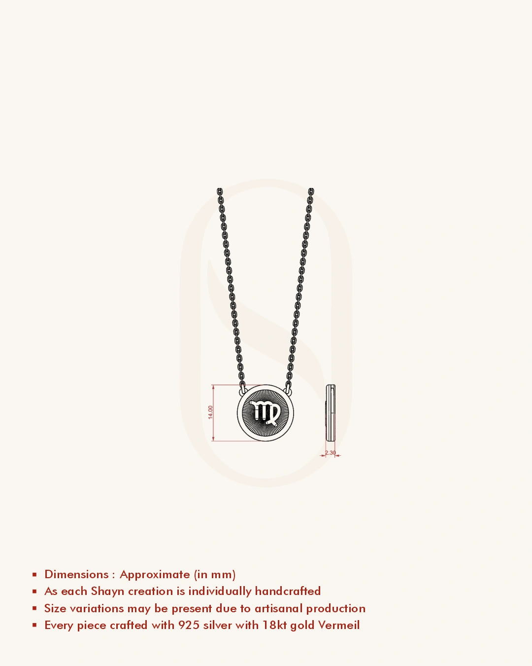 Virgo Zodiac Necklace