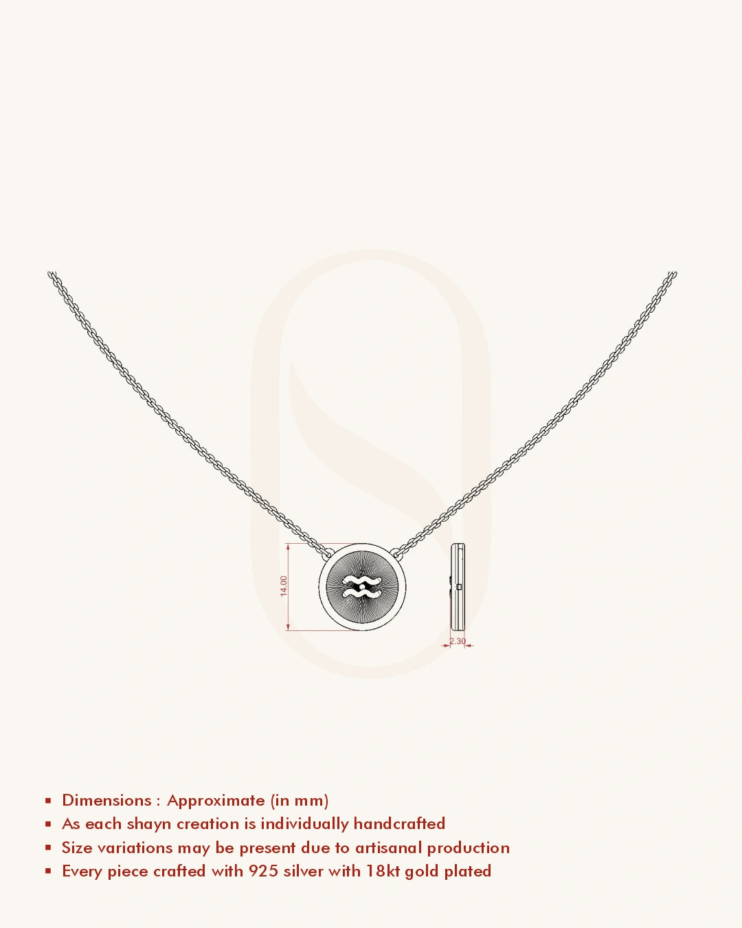 Aquarius Charm Necklace